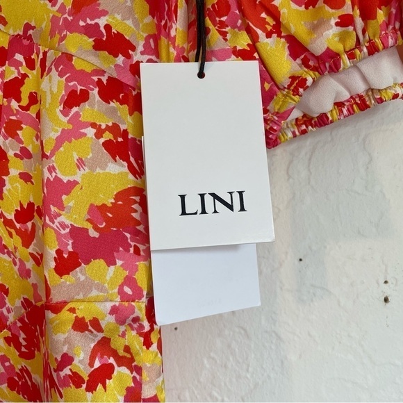 LINI Amalia Yellow Red Multi Maxi Dress Size Large New with Tags - Picture 11 of 14